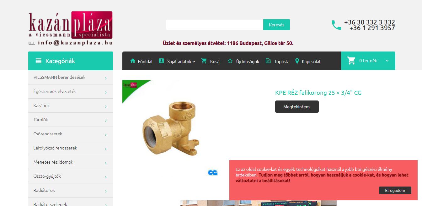 One of the web factory's references webshop design