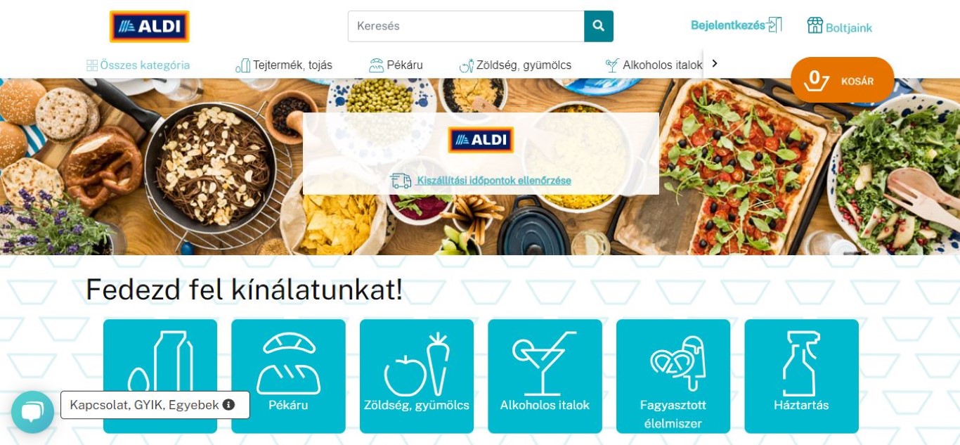 A webgyár egyik referenciája: Roksh.com/aldi/kezdooldal