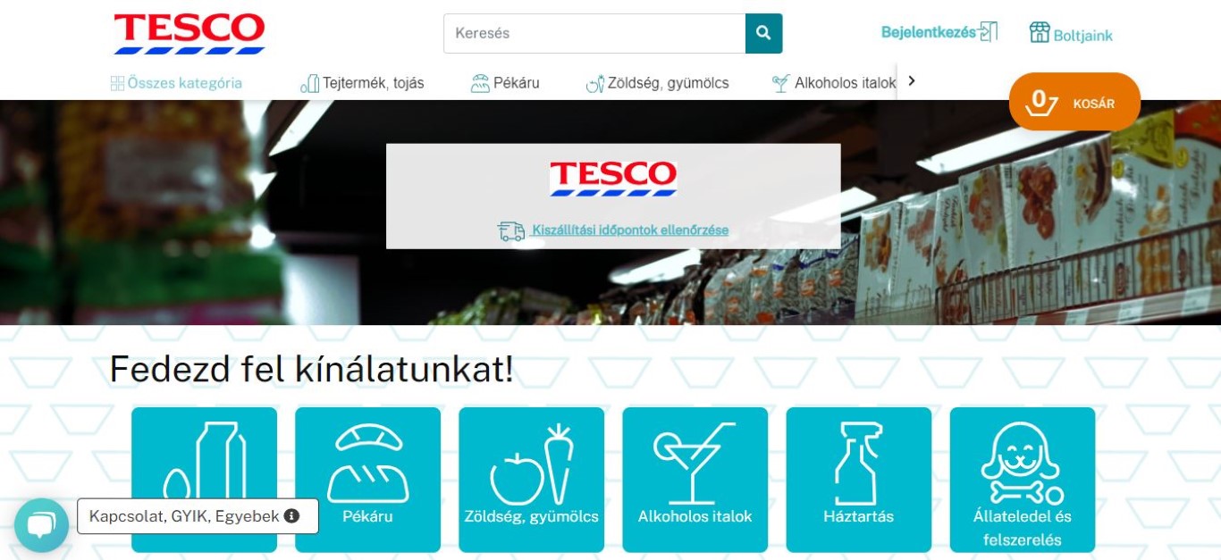 One of the web factory's references Roksh.com/tesco/kezdooldal