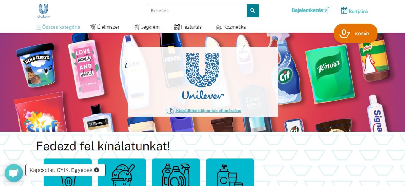 A webgyár egyik referenciája: Roksh.com/unilever/kezdooldal