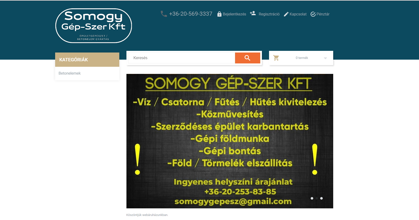 A webgyár egyik referenciája: webshop design