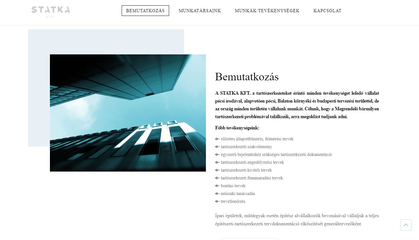 A webgyár egyik referenciája: statka.hu